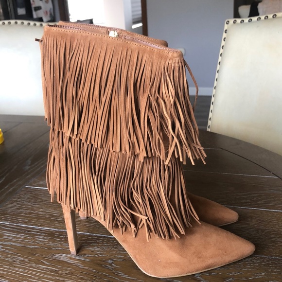 Sam Edelman Shoes - Sam Edelman Belinda Brown Fringe Heeled Boots